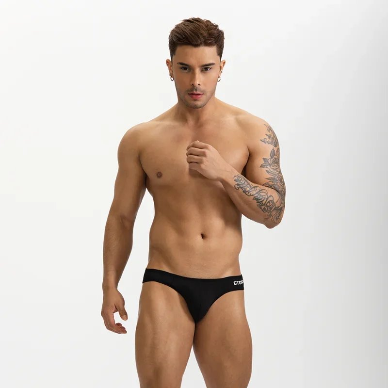 3 عبوات من سراويل داخلية للرجال منخفضة الخصر، حقيبة محدبة على شكل حرف U، بيكيني مريح ومثير للرجال #4