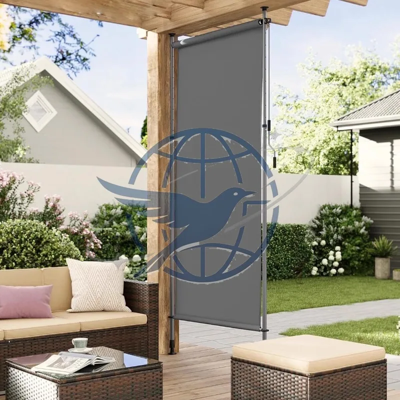 sun protection, hand-cranked pull roller shutter type lifting partition curtain, heat insulation screen door curtain