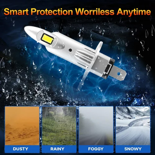 Imagen 2 del producto 2 uds H1 LED 200W 80000LM H1 luces de coche 16 Uds 8054 Chips CSP 6000K blanco Auto Mini diodo 1: 1 tamaño Turbo lámparas Plug & Play 12V 24V