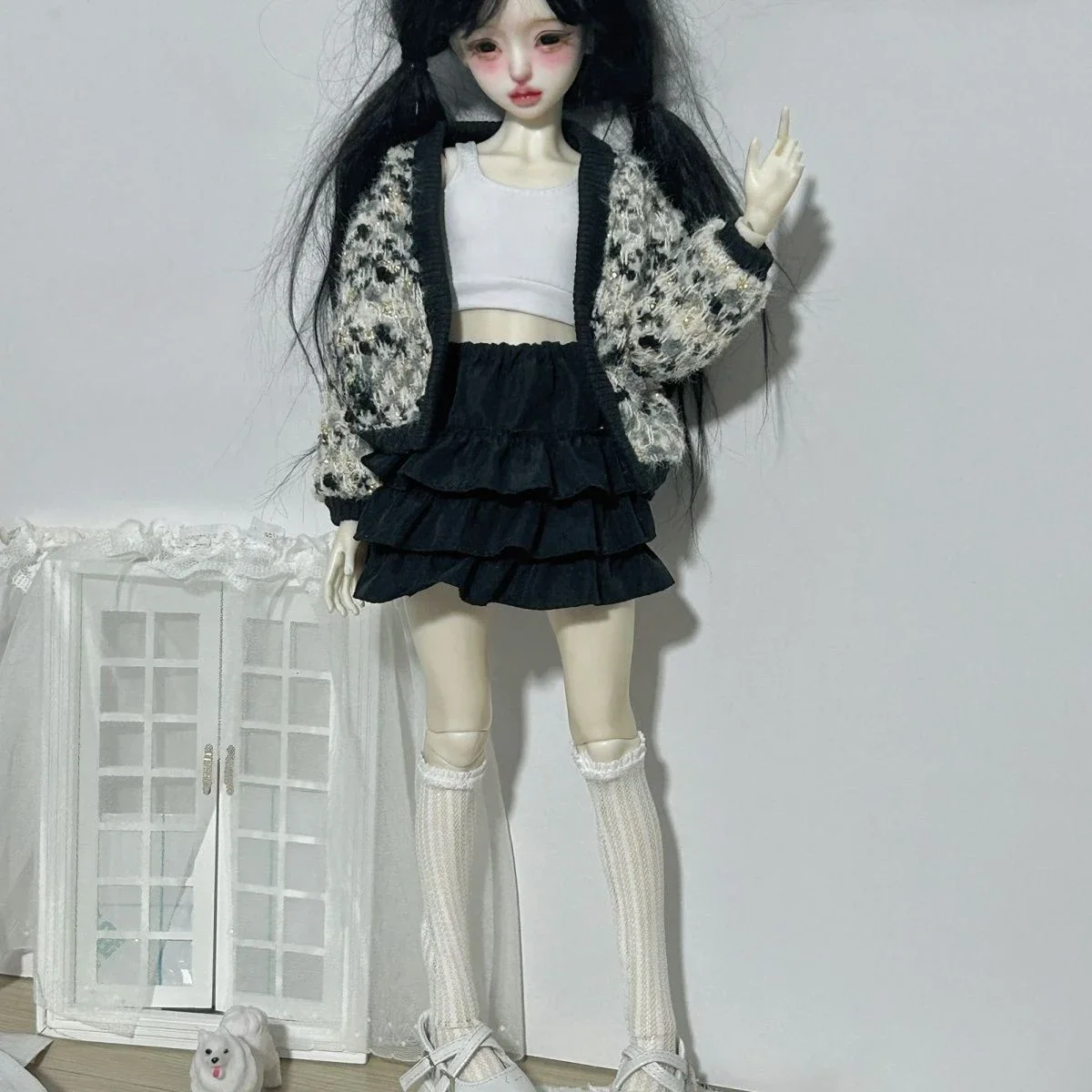 1/6 1/4 인형 옷 세트, 30 cm, 45cm Bjd 인형 가디건 니트 원피스 스커트 조끼 소녀 장난감 원피스 놀이 집 인형 액세서리