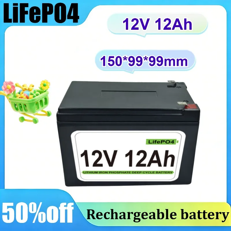 

12V 12Ah LiFePO4 Energy Storage Battery Pack, RV & Home Power Supply, Solar Battery, Long Cycle Life, Long Endurance