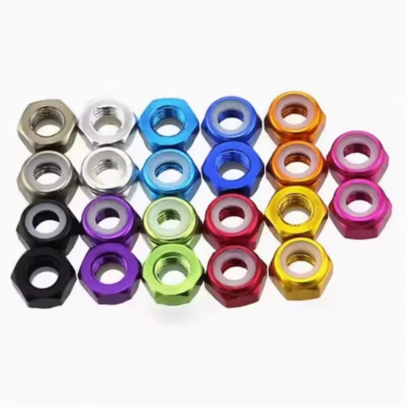 2Pcs-10Pcs M2 Aluminum Alloy Locknuts Self-Locking Anti-Slip Colored Nuts for Mini 4WD Car - Upgrade Parts