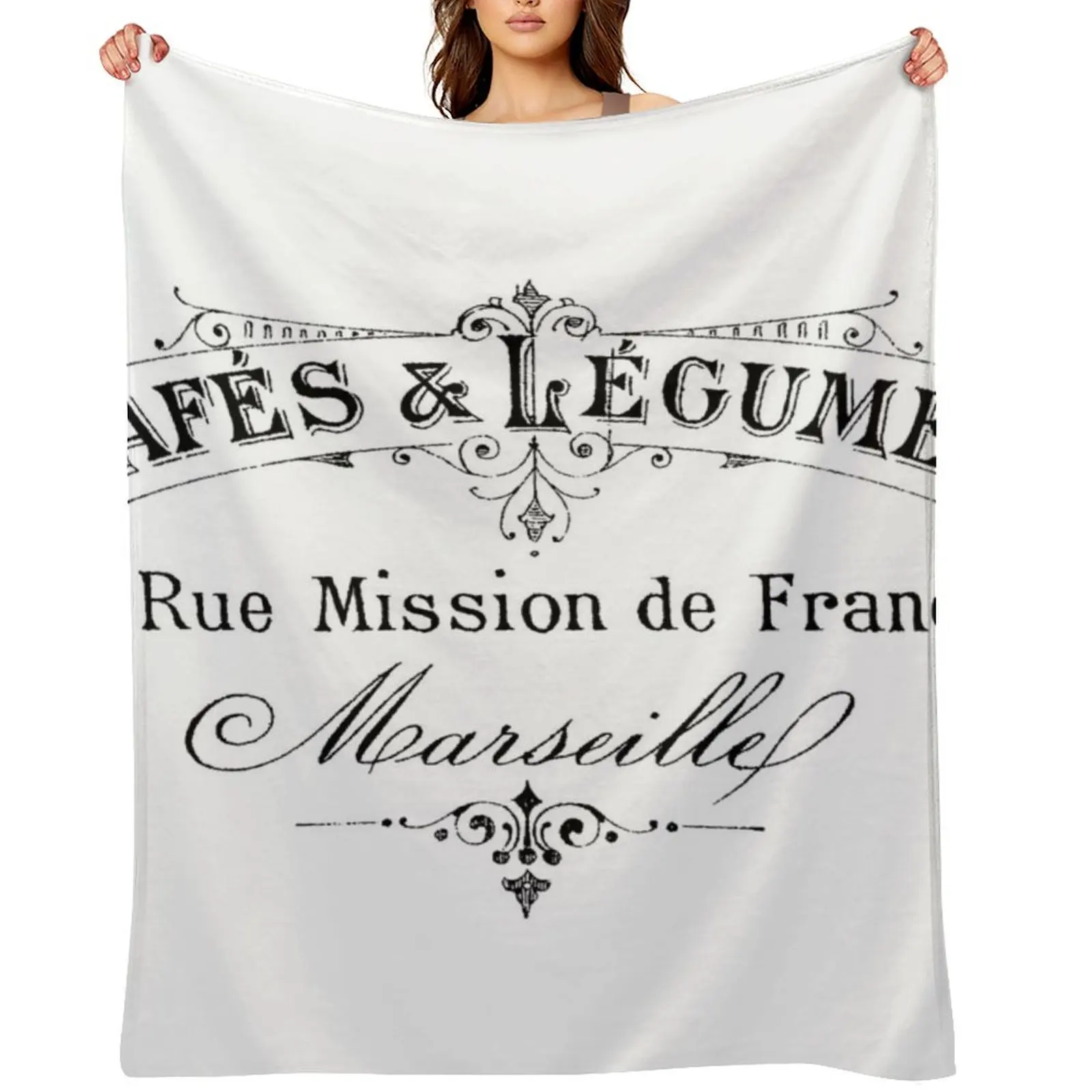 

French Cafe & Lemgumes Throw Blanket manga For Decorative Sofa funny gift Warm Blankets