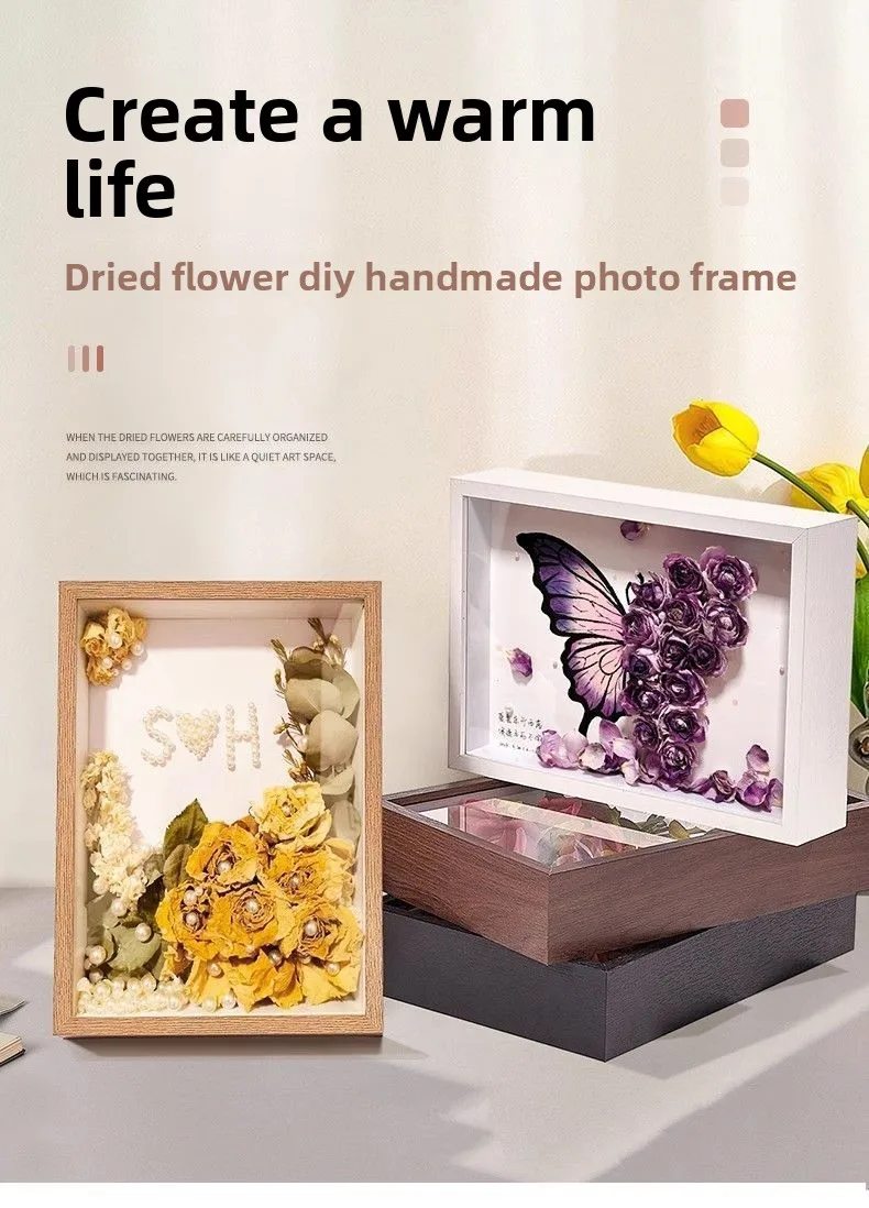 1-3 Stück 3D-Hohlrahmen für getrocknete Blumen, DIY-Rosenstrauß-Konservierungshalter für Heimwanddekoration, Hochzeitsgeschenk, kreatives Bastelprojekt – Detail 1