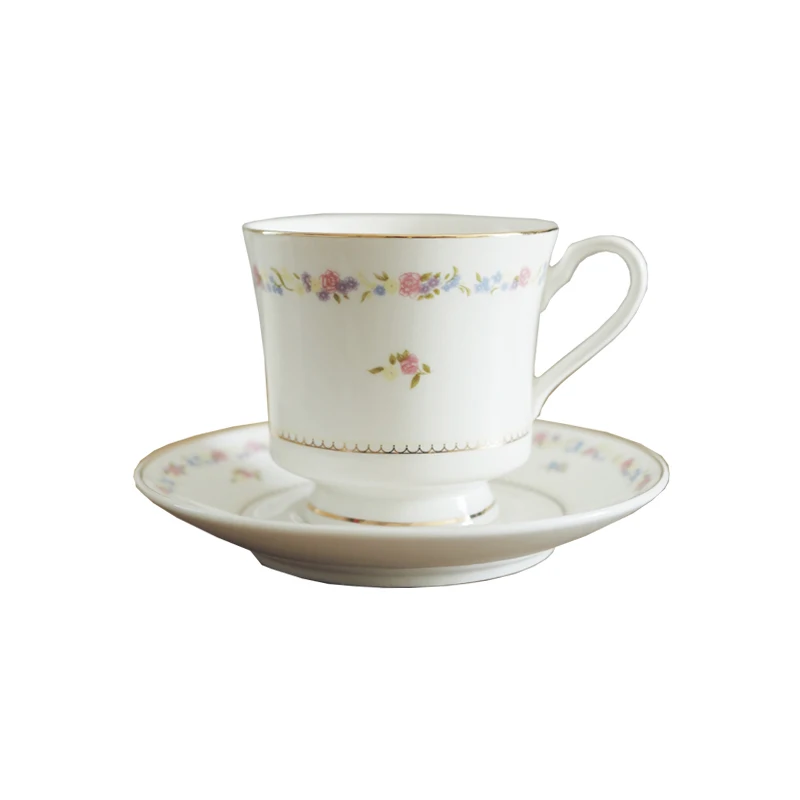 Bone China English coffee cups and saucers retro red tea cups and saucers ceramic afternoon tea cups and saucers