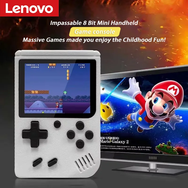 Lenovo Mini Handheld Video Game Console 8-bit 3.0 Inch Lcd Portable Color Kids Game Player Built-in 500 Games For Kids Gift