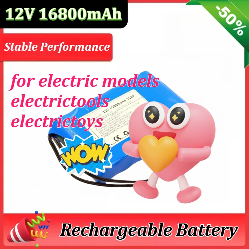 

12V 16800mAh 18650 Battery Pack 18650 Rechargeable Batteries 12 PCB Lithium Battery Pack Protection Board 12V 1A Charger