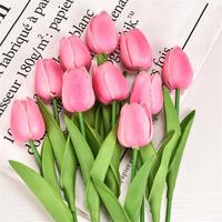 PU Tulip Real Touch Artificial Flowers Tulip Bouquet for Christmas Halloween Wedding Home Party Decoration Fake Flowers