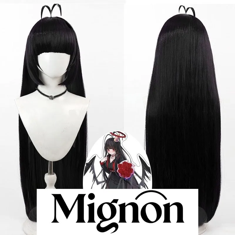 

Mignon Blue Archive Kenzaki Tsurugi cosplay wig simulated scalp black