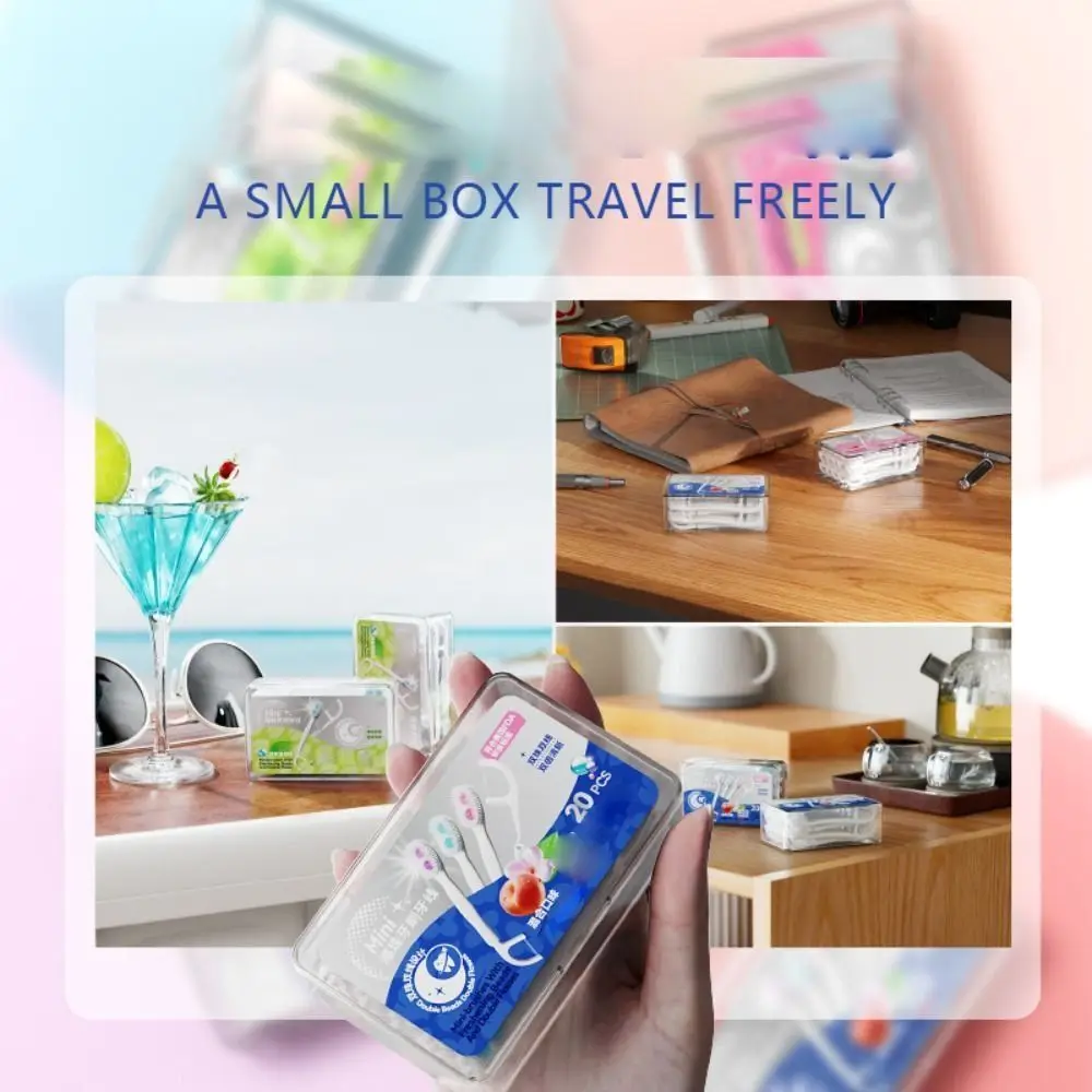 مع حبة منعشة فرشاة أسنان صغيرة للسفر العناية بصحة الفم فرشاة أسنان محمولة مسبقة الصقحة نكهة الخوخ للسفر #4