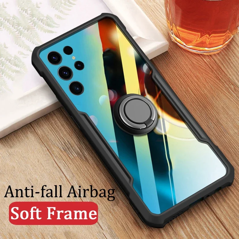 투명 아크릴 충격 방지 휴대폰 케이스, 삼성 갤럭시 S25 울트라 플러스 5G 자석 거치대 링, 삼성 S25 플러스 울트라 5G 용