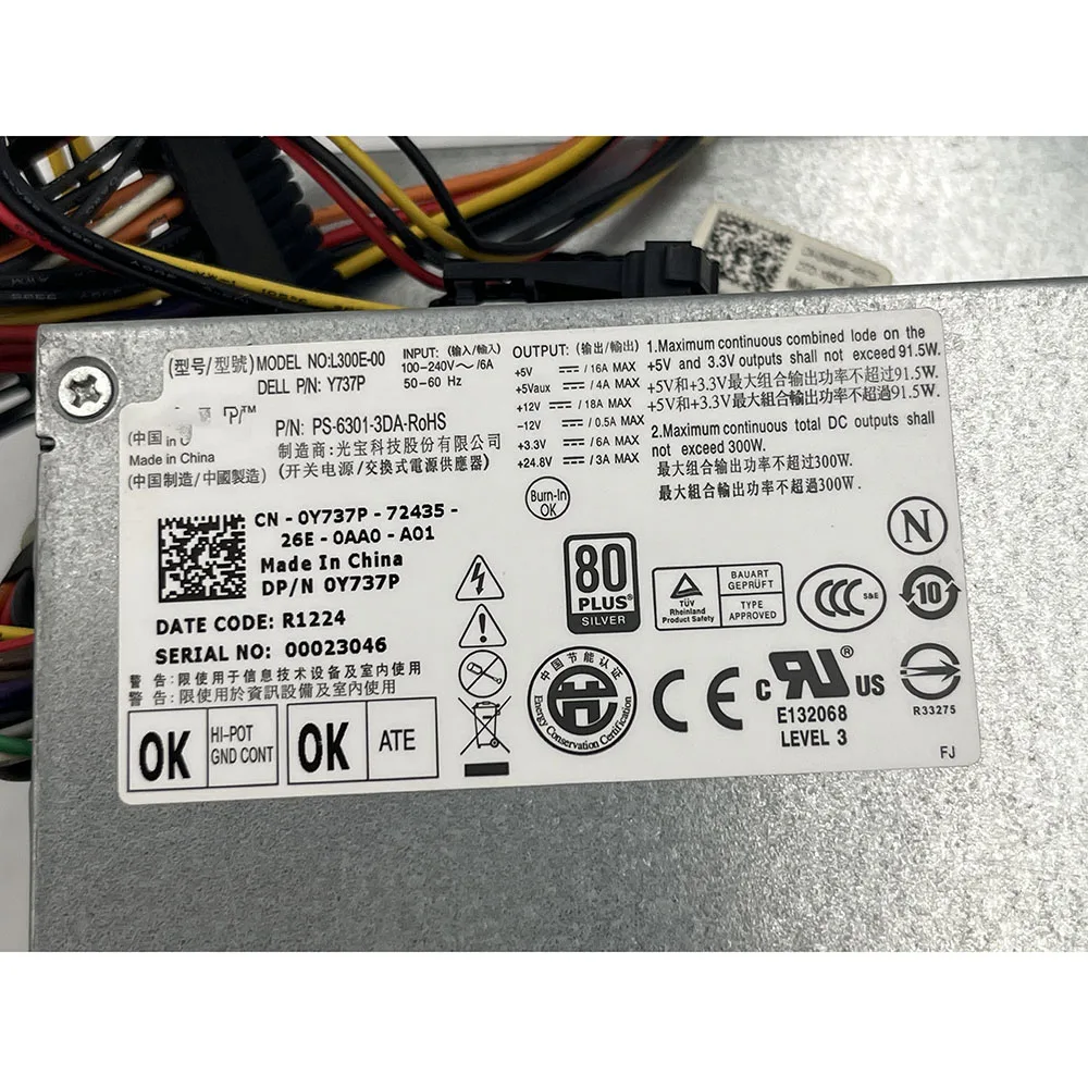 Voor Dell Xe Voeding D300ED-00 L300E-00 PS-6301-3DA H197r Y 737p 0h197r 0y 737P