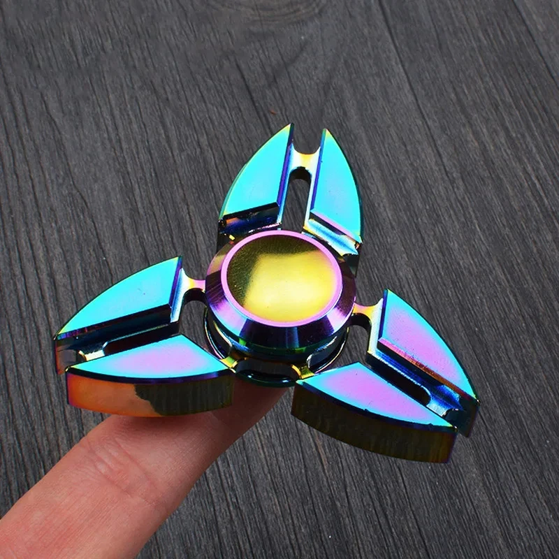 Metal Colorful Finger Spinner Toy Rainbow Fidget Spinner Hand Spinner Anti-Anxiety Toy for Children Adult Relieves Stress Gifts