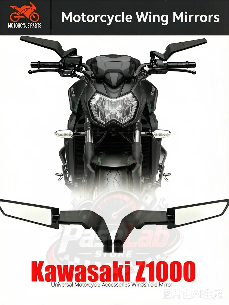 Motorrad-Seitenspiegel für Kawasaki Z1000 Z900 Z800 Z750 Z650 Z400 Z300 Z250 Z125, Rückspiegel-Sets, drehbar, verstellbar
