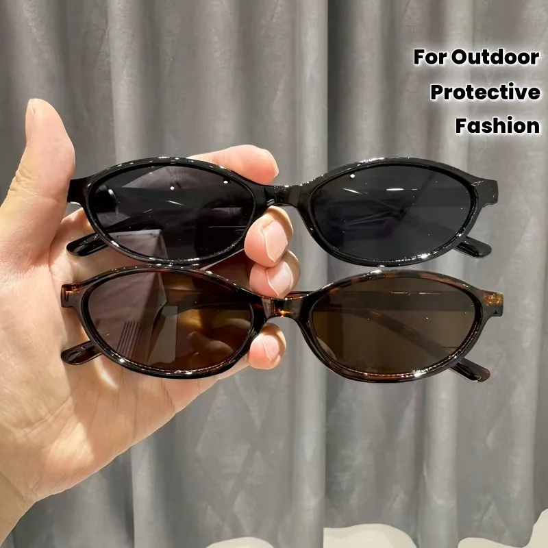 2 Stück kleine ovale Vintage-Sonnenbrillen für Damen, UV-Schutz, ideal für Outdoor, Reisen, Autofahren und den täglichen Gebrauch, perfekte Geschenke