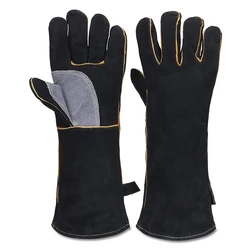 Extreme fire and heat resistant gloves leather with kevlar stitching perfect for fireplace stove oven grill welding barbecue