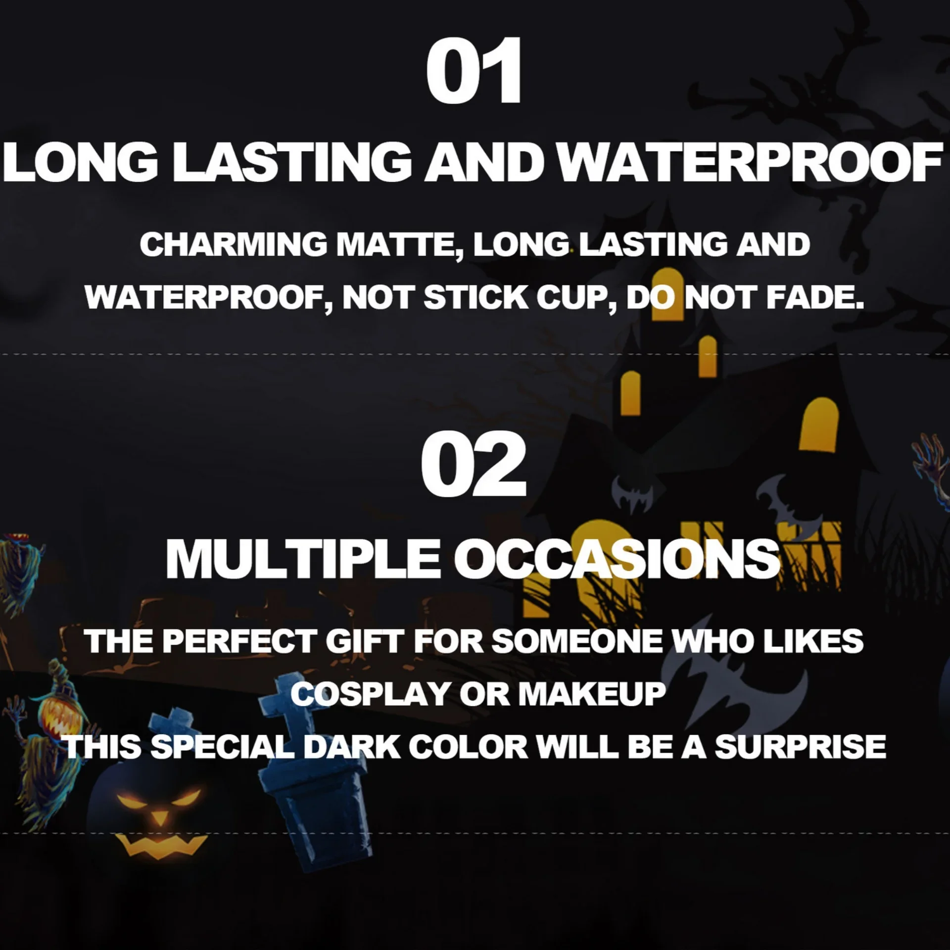 HANDAIYAN Sexy Matte Lip Gloss Halloween Gothic Lip Glaze European and American Style Dark-themed Waterproof Lip Gloss