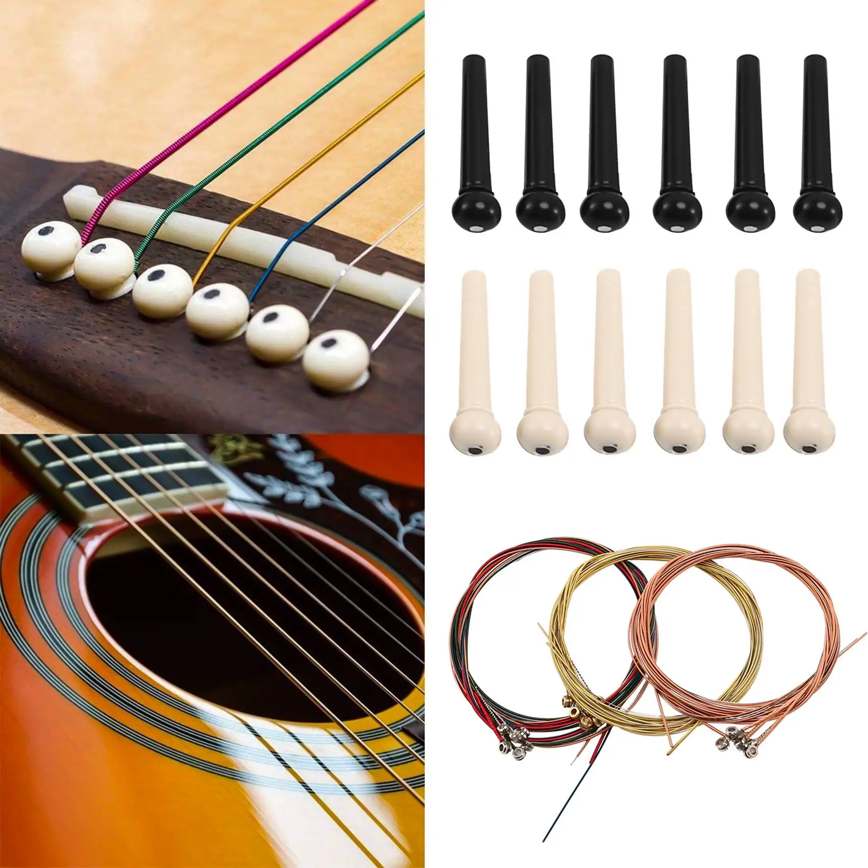【~ NOUVEAU X07A】Kit d'accessoires pour guitare acoustique de 62 pièces, outil de changement de cordes pour guitaristes et débutants.