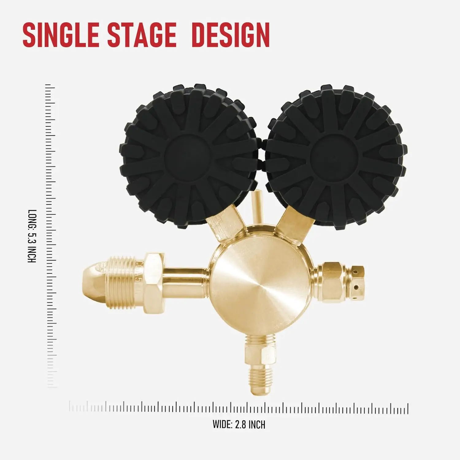 High-Pressure Nitrogen Regulator with CGA580 Inlet, Adjustable 0-800 PSI Output, Brass Fittings for HVAC and Refrigeration