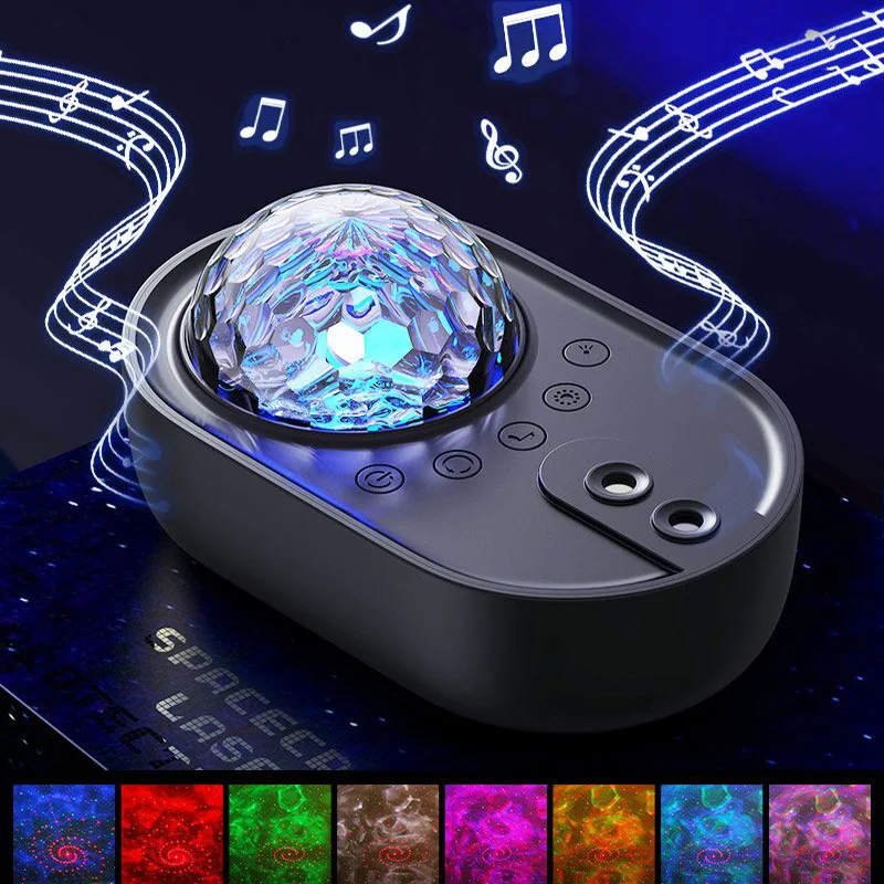 

New Spaceship Starry Sky Ocean USB Projection Lamp LED Dream Rotating Music Party Water Pattern Atmosphere Light Gift Light