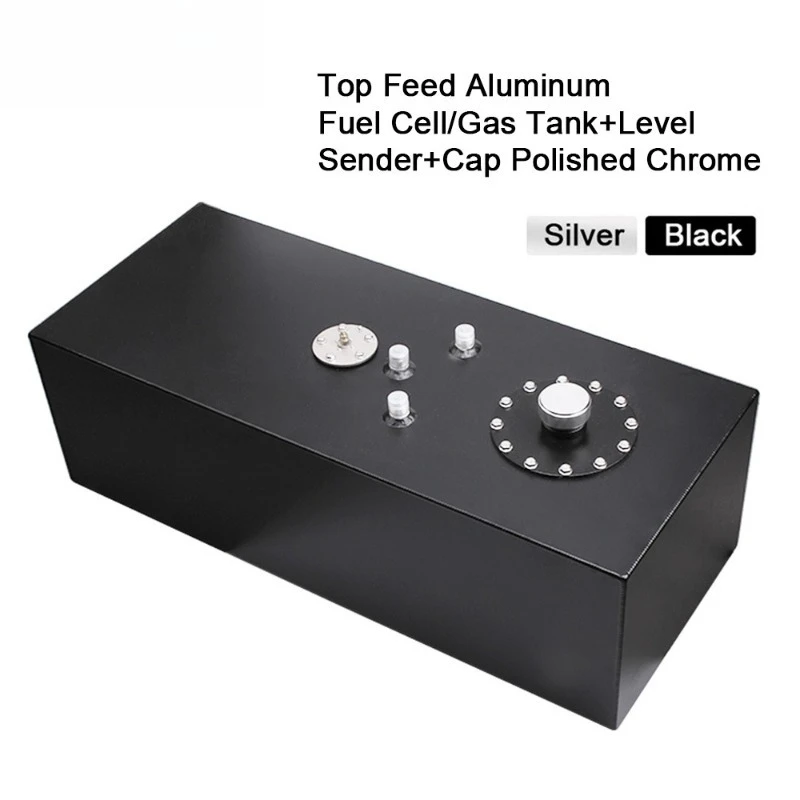 Car modification accessories 15 gallons rectangular aluminum alloy auxiliary fuel tank plastic cover with sensor 57L large