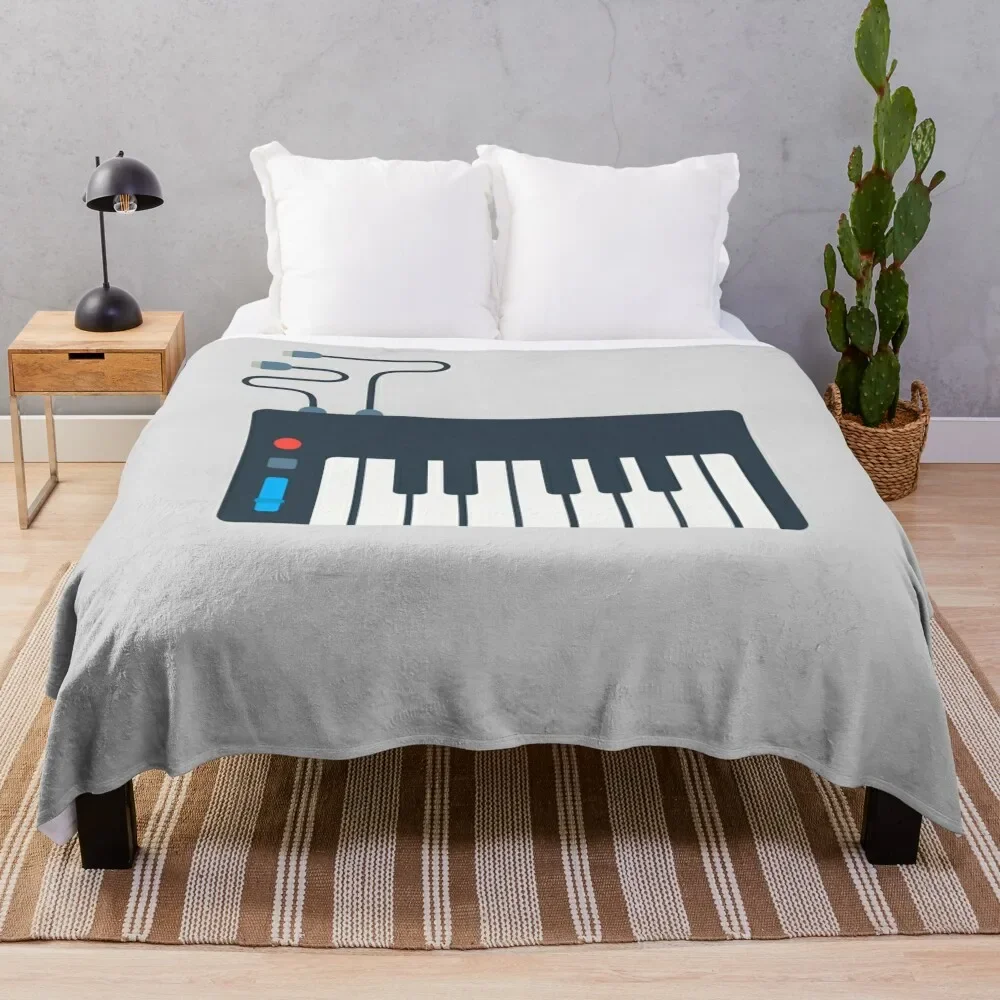 Piano Print Flannel Throw Blanket for Music Lover Bed Sofa Couch Travel Decoration King Queen Full Size Lightweight Warm Soft #3
