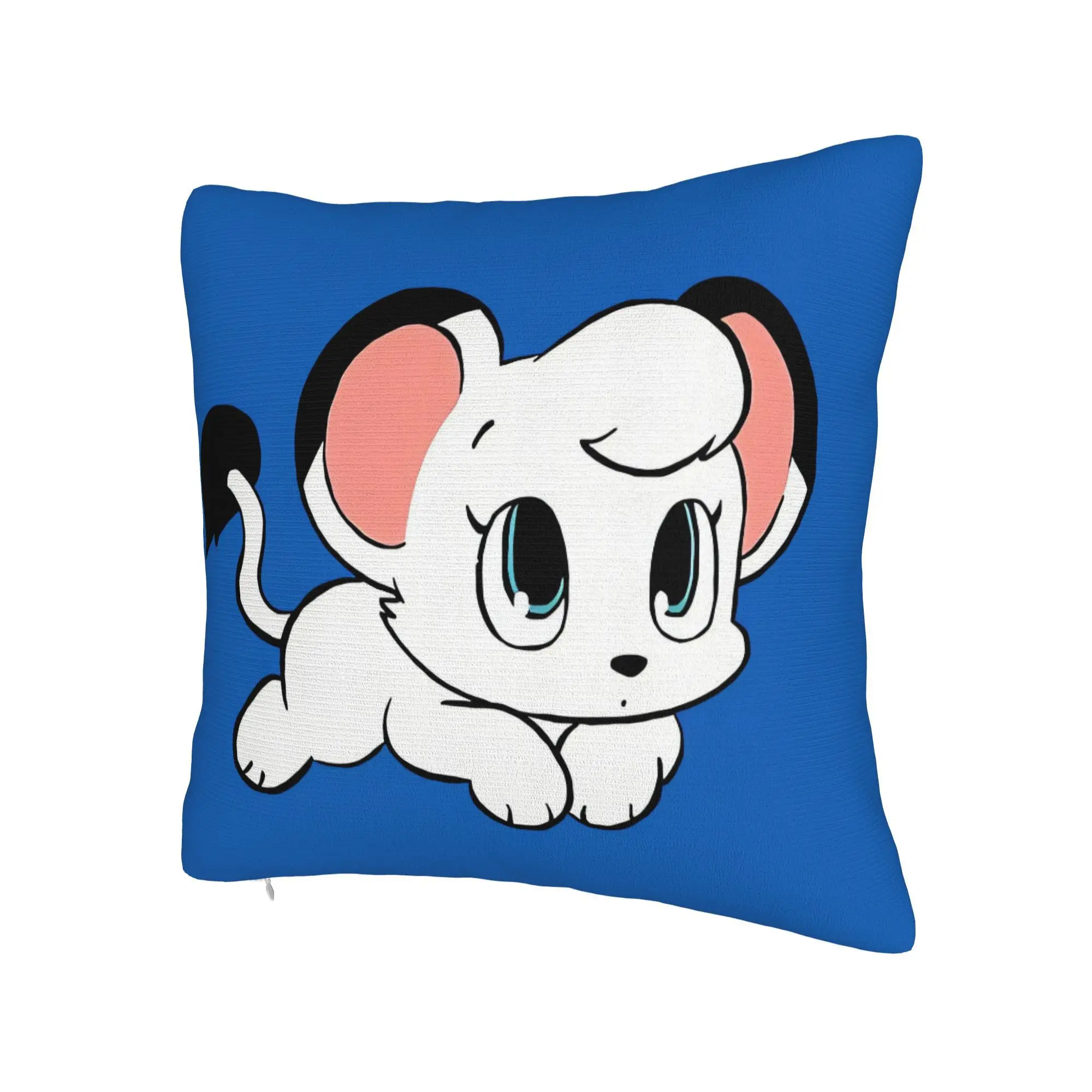 Chibi Kimba Themed Stylish Home Accent Double Sided Printed Throw Pillowcase for Seasonal Decoration Changes