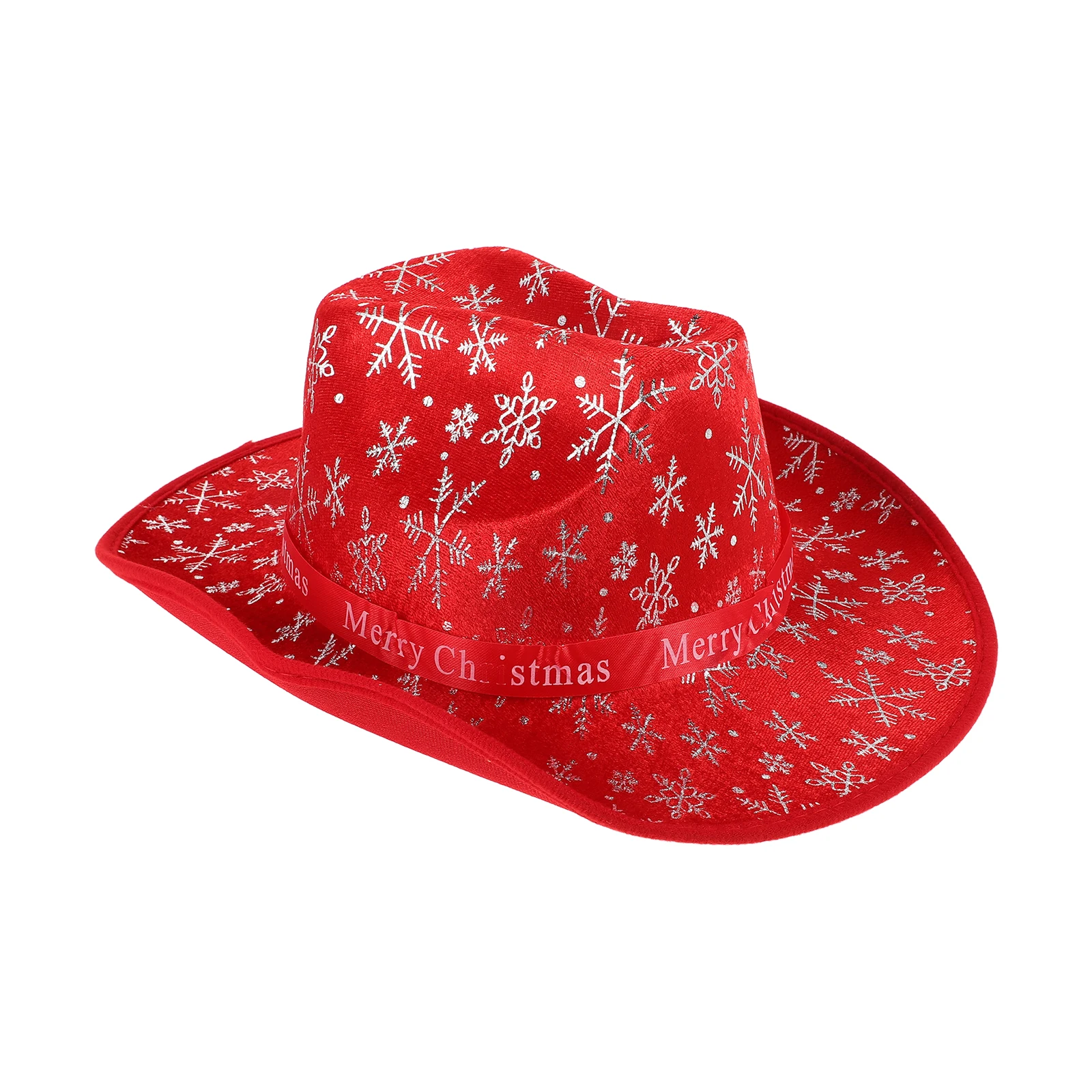 

Santa Claus Decorative Hat Red Party Hats for Women Kids Cowgirl Cap Xmas Gifts Warm Cloth Material