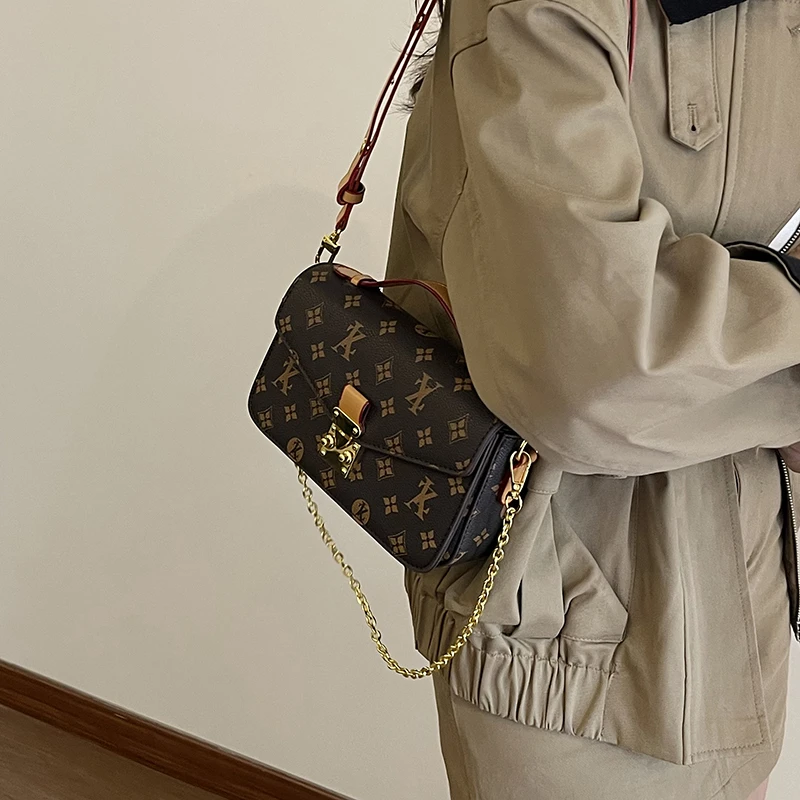 

High End Women Crossbody Bag Luxury Leather Handbag Elegant Shoulder Tote Vintage Classic Designer