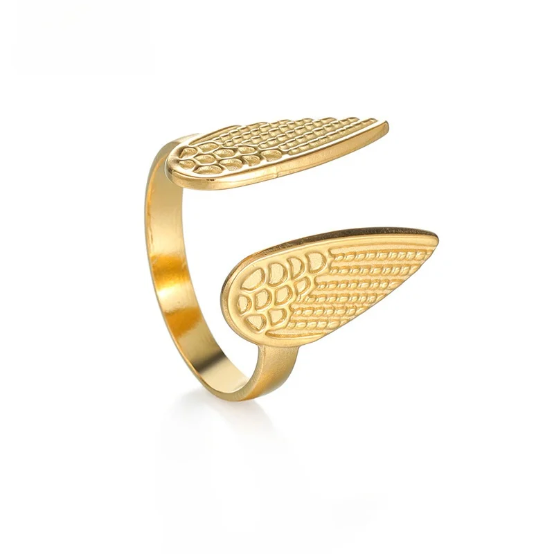 

Ретро-кольцо с эффектными крыльями, регулируемое, из 8-каратного золота, роскошное, модное ювелирное украшение