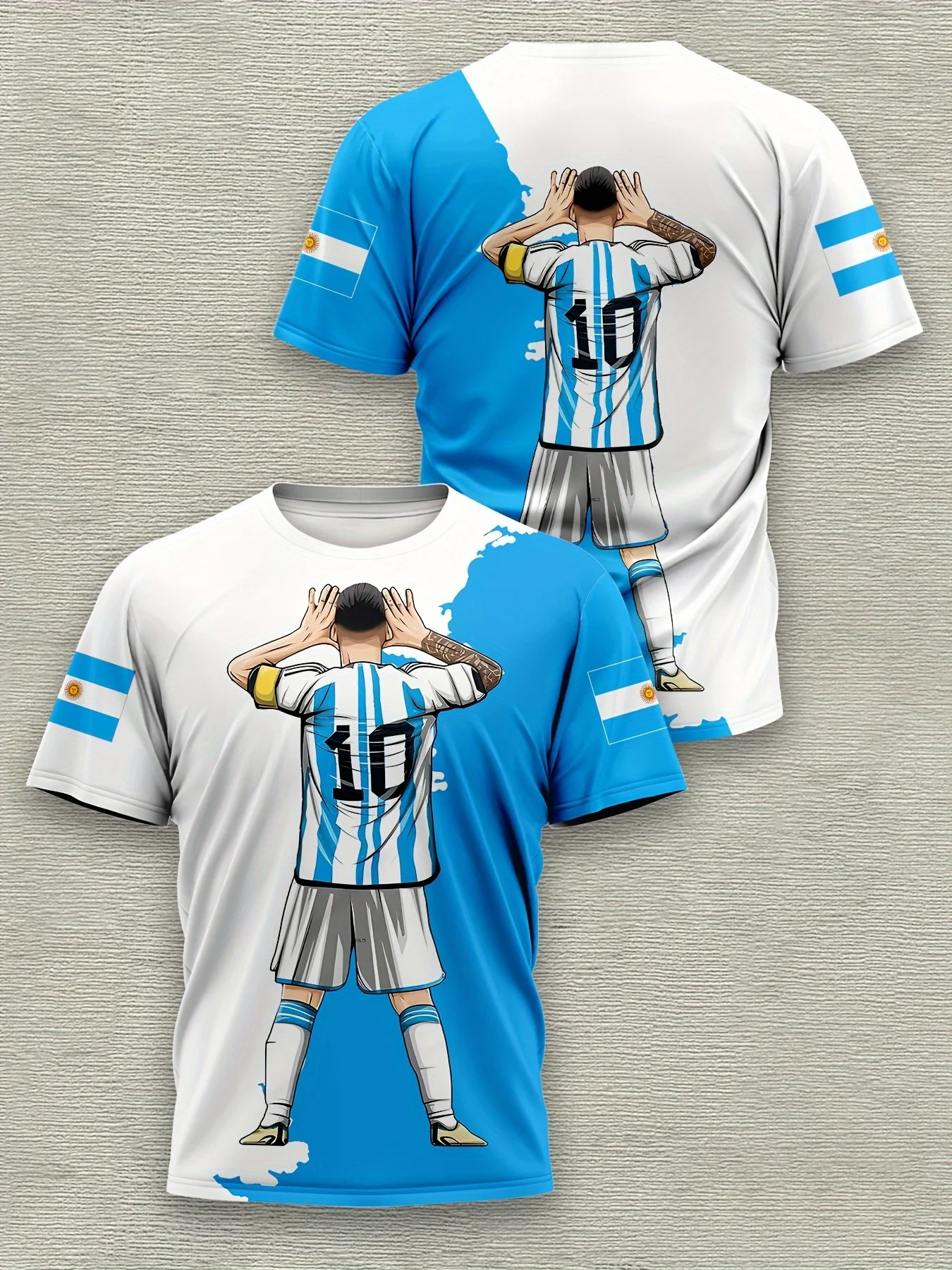 2025 New Men And Women Can Wear Children's Football Jerseys Short-Sleeved 3D Pattern Printed Oversized T-shirt Quick-Drying Top