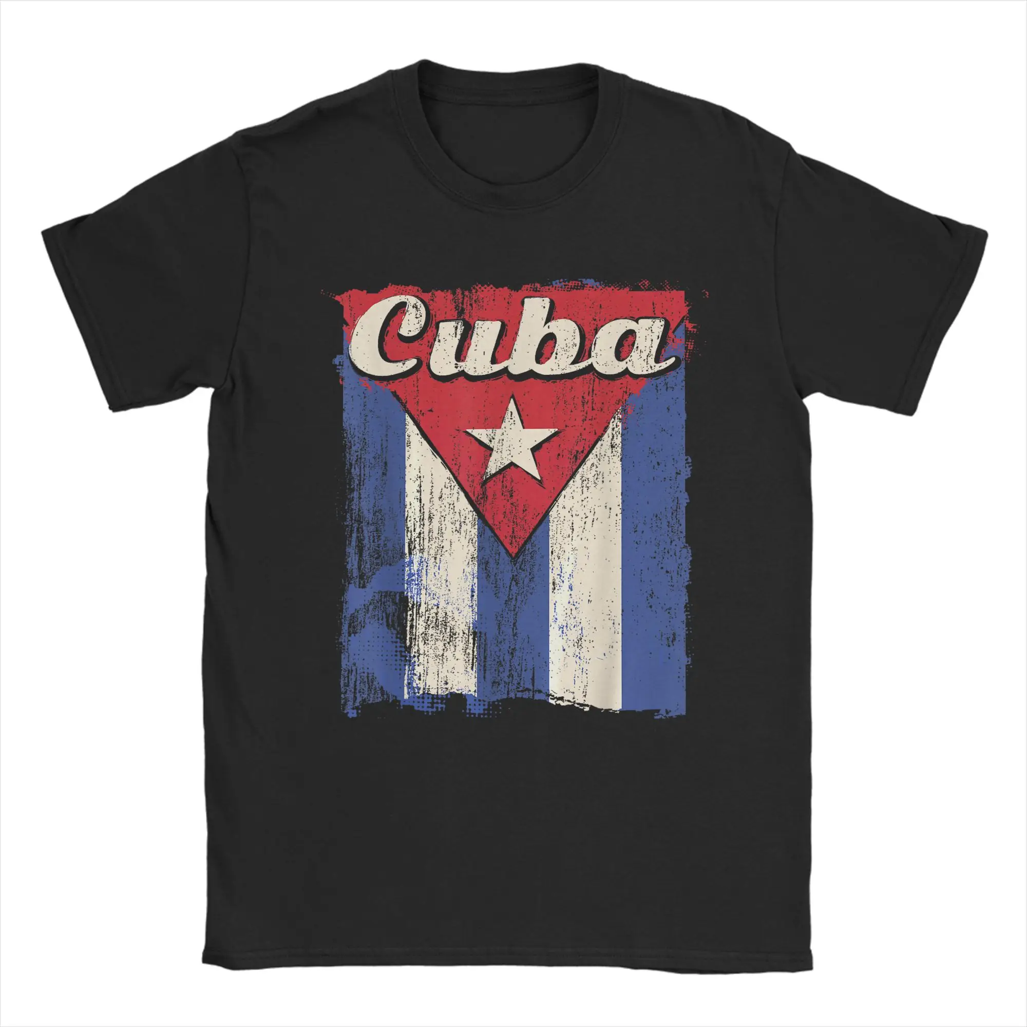Camisetas informales con bandera cubana, camisetas del mes de la herencia hispana, camiseta de verano de manga corta 100% algodón con cuello redondo para hombre