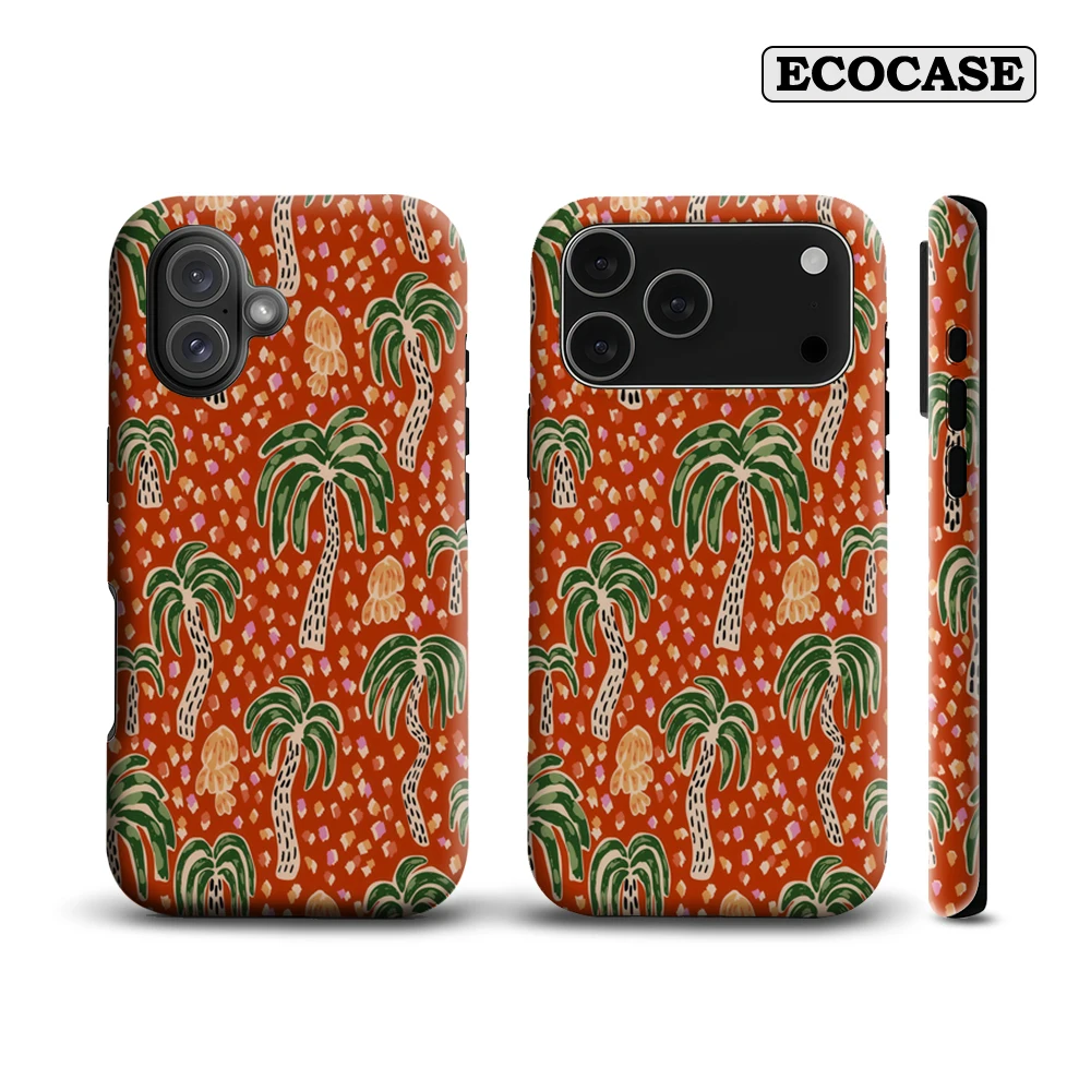 Funda de teléfono Retro Tropical Palm Tree IPhone17 imprescindible para IPhone 17 16 15 14 13 12 Pro Max Plus contraportada de doble capa