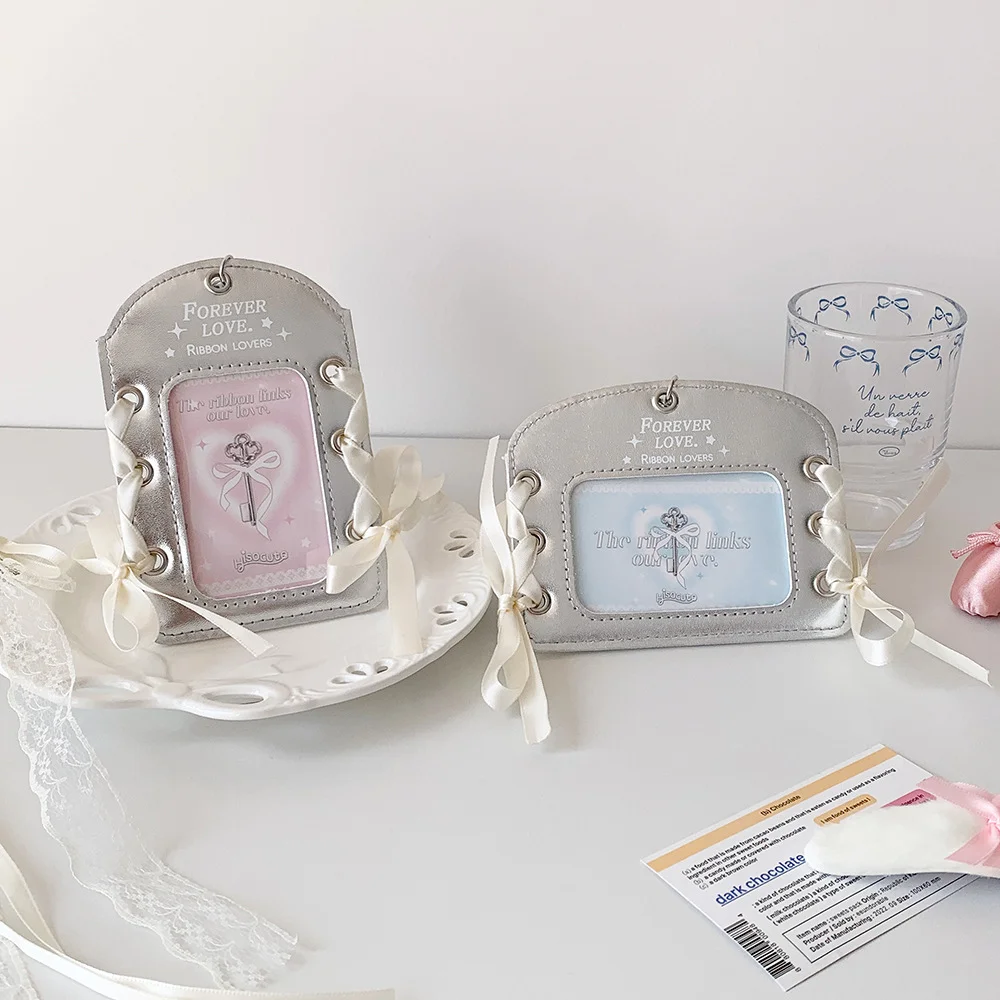 موضة جديدة الكورية طالب الفضة الباليه الشريط غطاء بطاقة الهوية بطاقة وجبة بطاقة حقيبة فتاة ستار مطاردة غطاء بطاقة قلادة #5