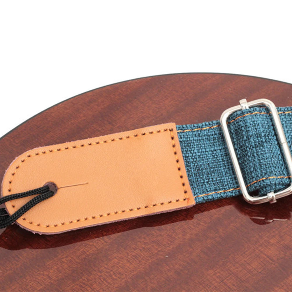 

Cotton Linen Ukulele Strap Ends Strong Guitar Tie Exquisite Sewing Metal Buckle Length Adjustment Perfect Size