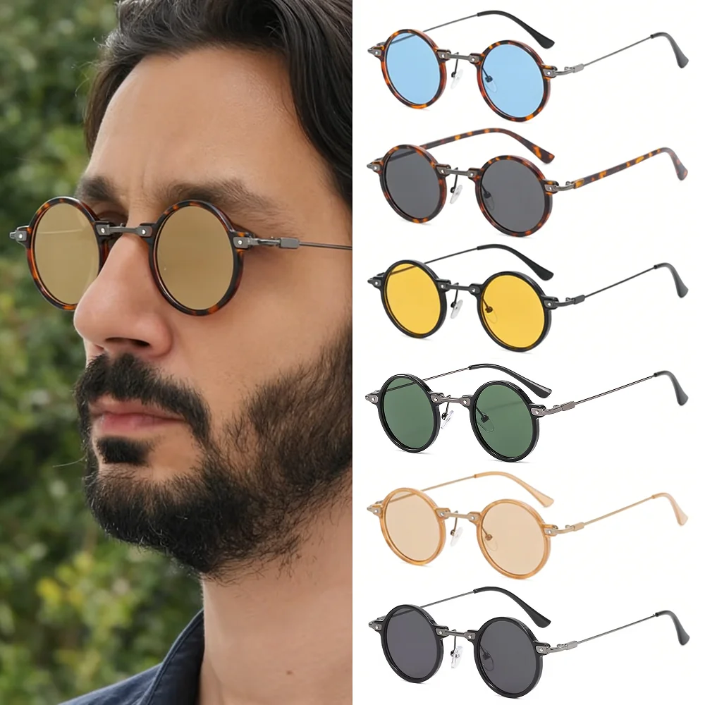 Metal Frame Sunglasses Round Steampunk Sunglasses Retro Round Sunglasses Pc Vintage Sun Glasses For Driving Stage Performances