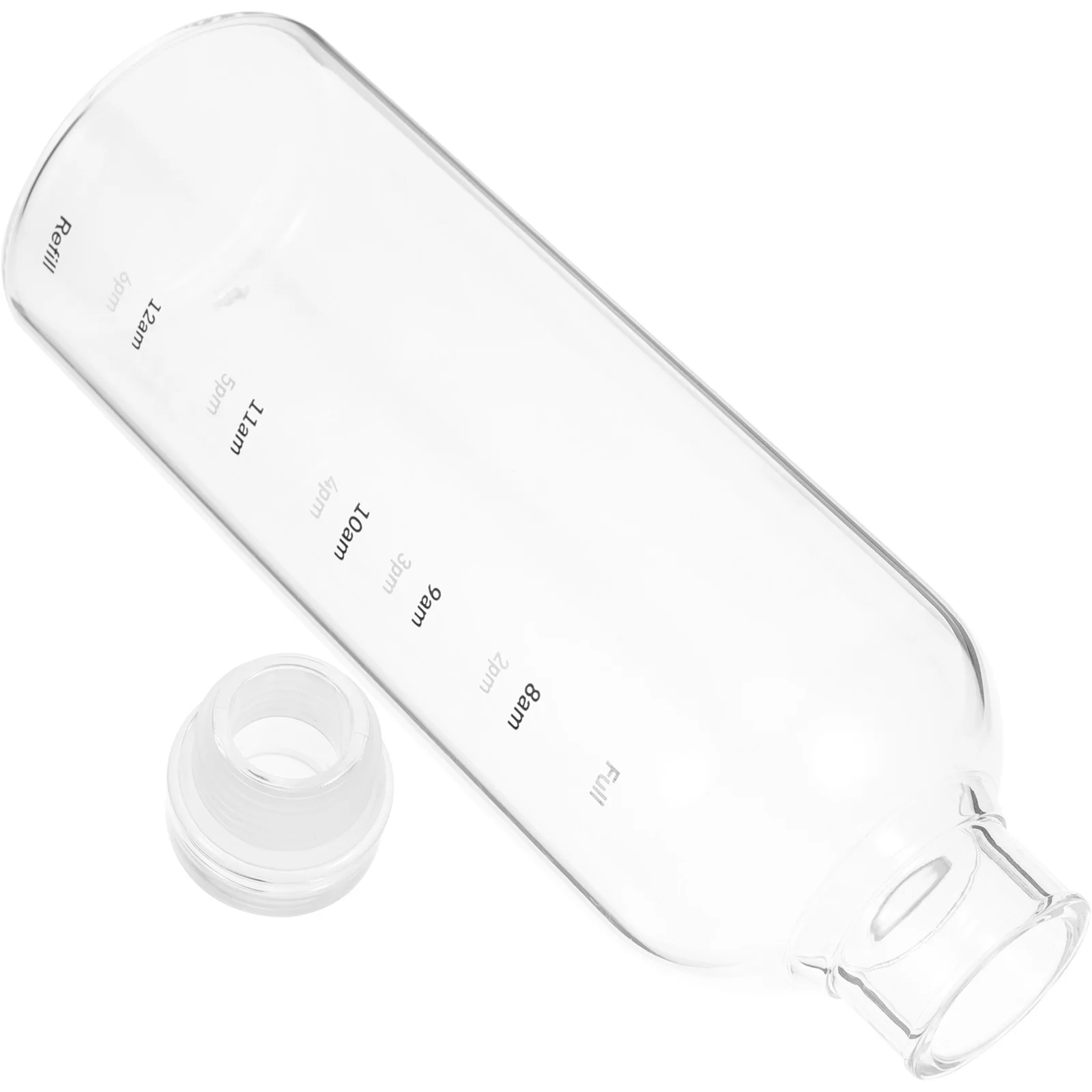 

Clear Large Capacity Glass Water Bottle Time Scale Leakproof Portable Sports Fitness Travel Office School Drinking Water