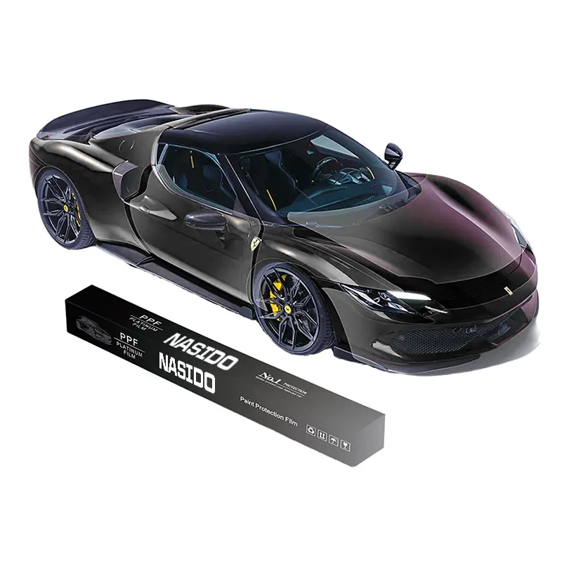 ฟิล์มกันรอย NASIDO Self-Healing ขนาด 1.52*15 เมตร เงาสูง ป้องกันการเหลือง ความหนา 6.5mil 7.5mil 8.5mil ฟิล์ม PPF TPU สำหรับปกป้องสีรถยนต์