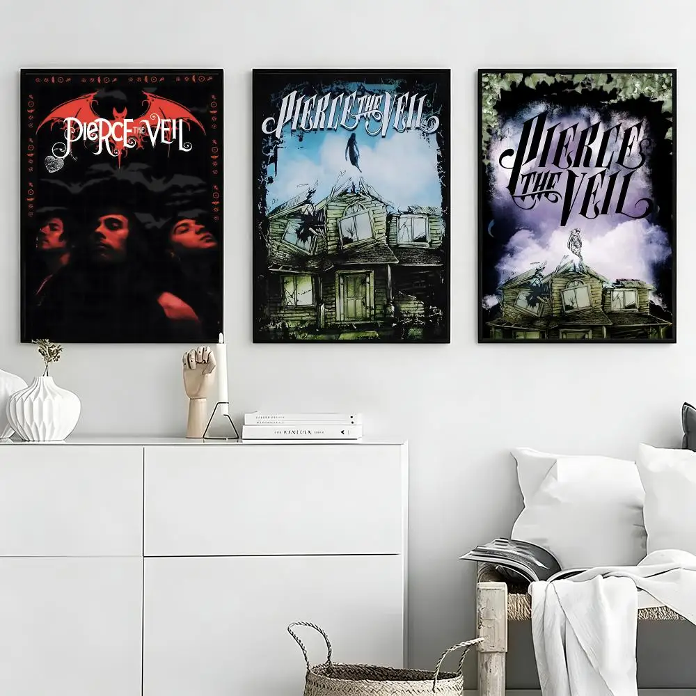 Band Pierce the Veil Poster Self-adhesive Art Waterproof Paper Sticker Coffee House Bar Room Wall Decor