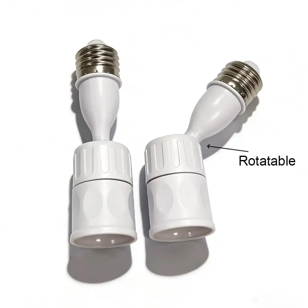 3pcs E27 Light Bulb Socket Extender Adapter 360 Degree Rotatable Light Fixture E27 To E27 Base Adjustable E27 To E27 Socket