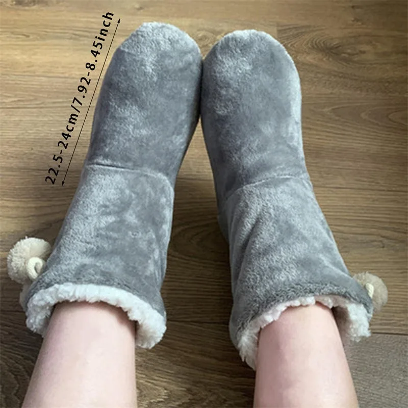 Womens Fluffy Slippers Christmas Winter Floor Shoes Indoor Home Fur Plush Anti Skid Non Slip Soft Warm Female Boots 2024 New