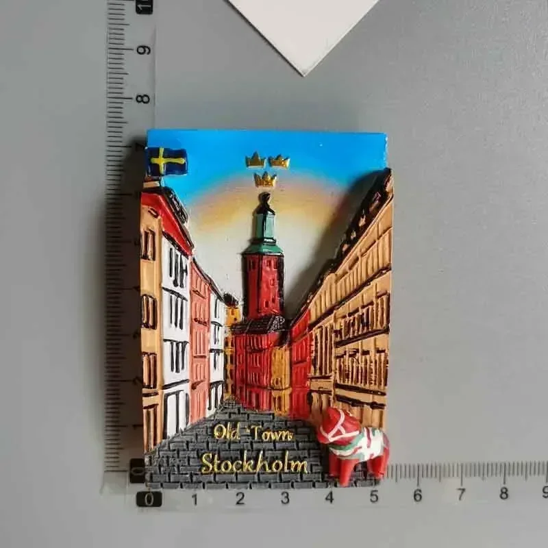 Zweedse koelkastmagneten Toeristische souvenir Zweden Malmö Sverige Stockholm Reiscadeau Magnetische koelkaststicker Woondecoratie