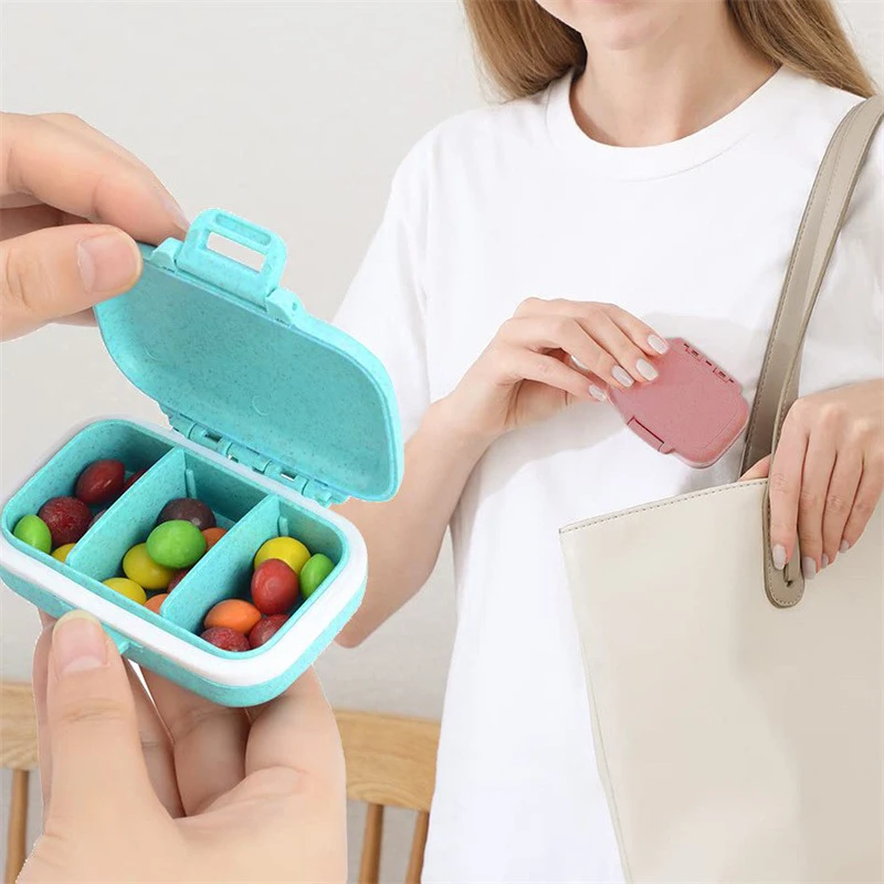 Mini Portable Pills Organizer Case 3 Grids PillBox Tablet Storage Container Weekly Medicine Pill\'s Box Pill Case Drug Dispense