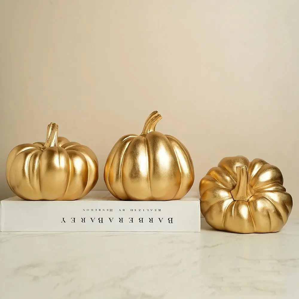 

Resin Pumpkin Statue Retro Exquisite Pumpkin Ornament Decorative Miniature Figurine Sculpture Thanksgiving