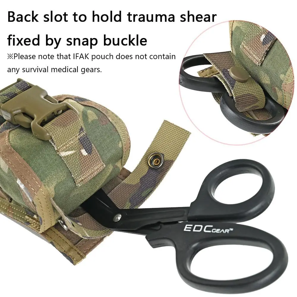 Tactical Tourniquet Pouch Holder Trauma Shears EMT Storage Bag MOLLE EDC Belt Pouch Malice Clip Flashlight Medical Scissor