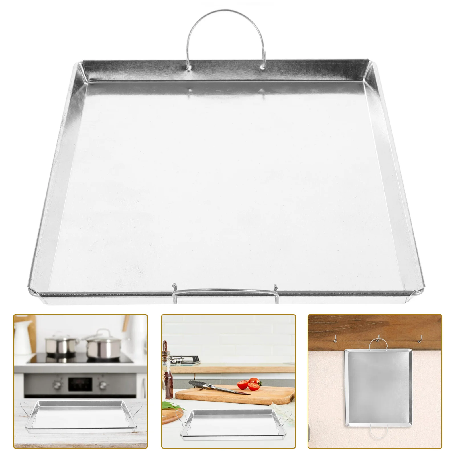 

Steamed Vermicelli Roll Plate Iron Metal Steam Tray Flat Multi-Functional Home Kitchen Food Steaming Pan Party Serving Tray