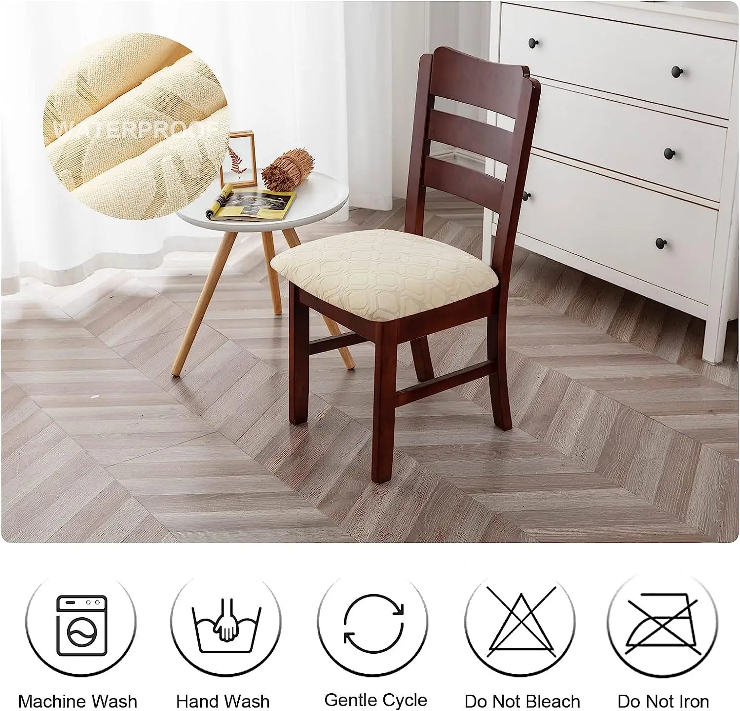 Waterproof Chair Seat Covers Dining Chair Slipcovers Stretch Seat Cover For Dinning Room Chair Protector