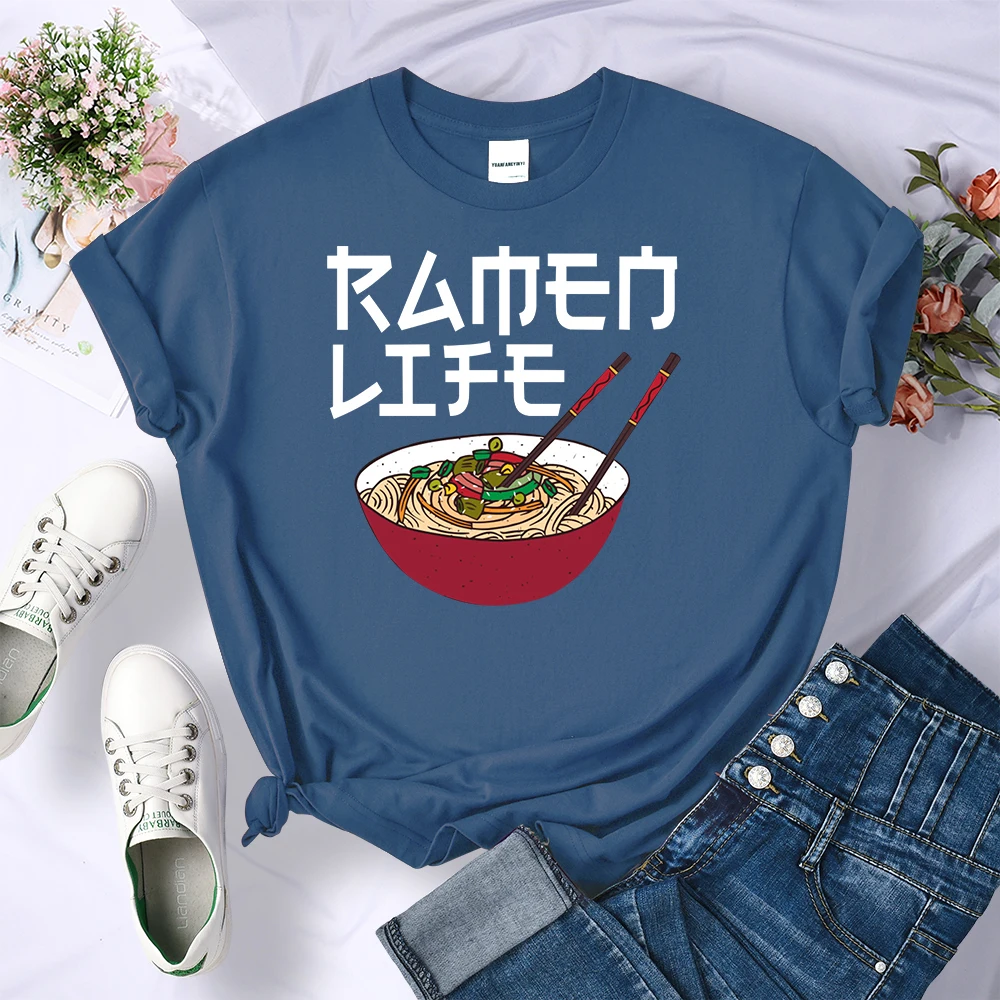 A Bowl Of Sushi Noodles Street Fashion Clothing Womens Harajuku Breathable T-Shirts Sweat Summer T Shirt Fashion Brand Tshirt