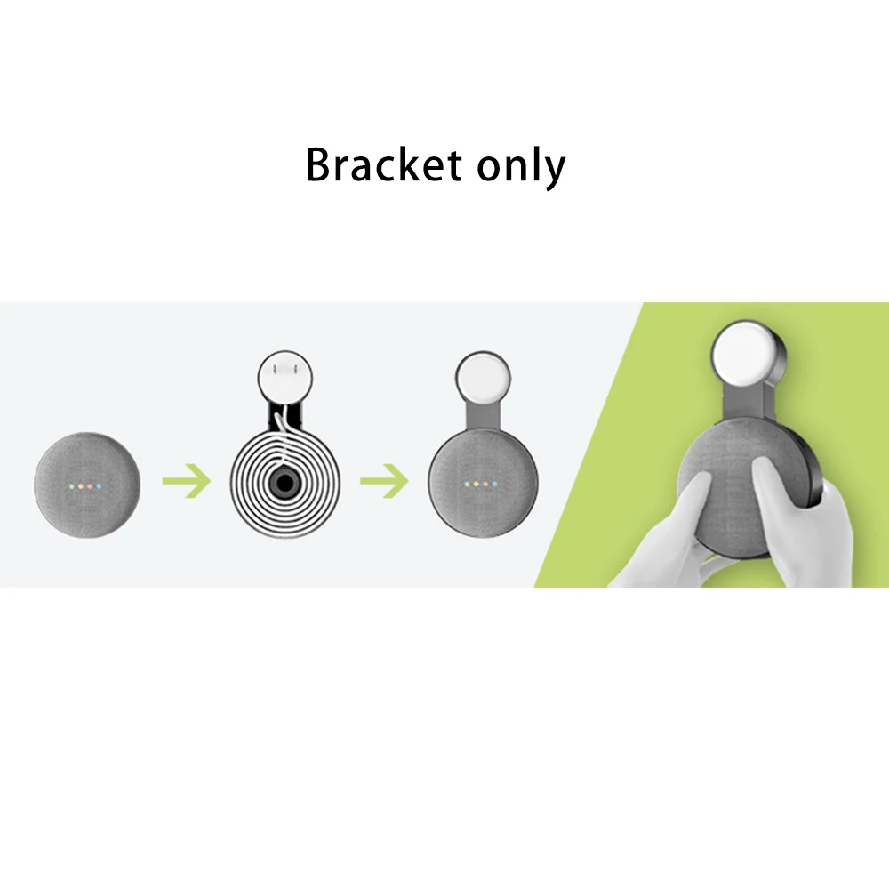 구글 네스트 미니 벽 브래킷, 2 세대 소켓 걸이식 행어 브래킷, 구글 오디오용, 블랙, 2 개
