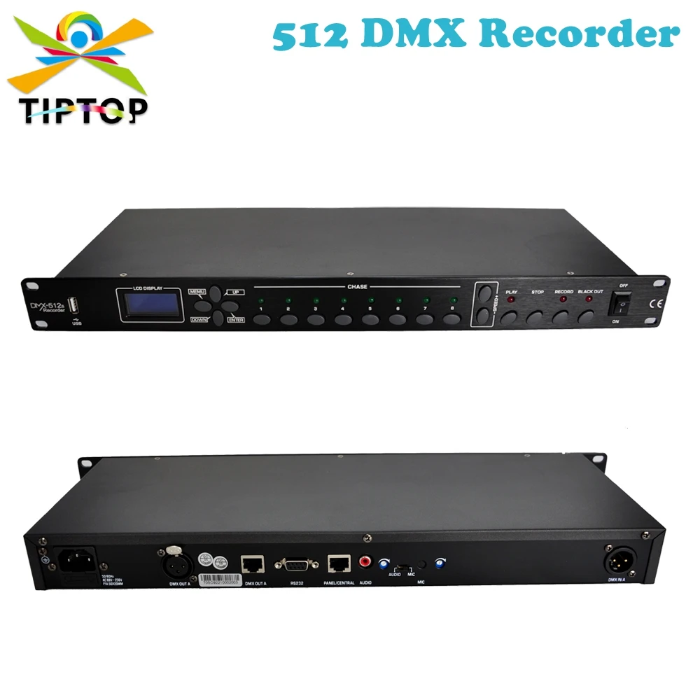 TIPTOP Stage Light TP-D1370 512 DMX Recorder USB Disk Backup Program Download CE UL GB Certification Microphone and Audio device